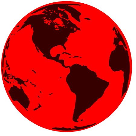 Simple Red & Black Planet Earth (No Gradient)