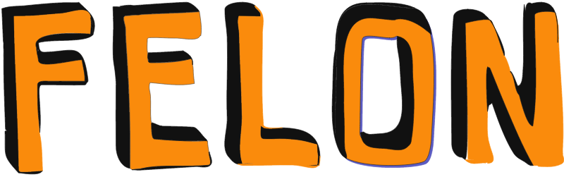 Felon Text (Orange Woodcut)