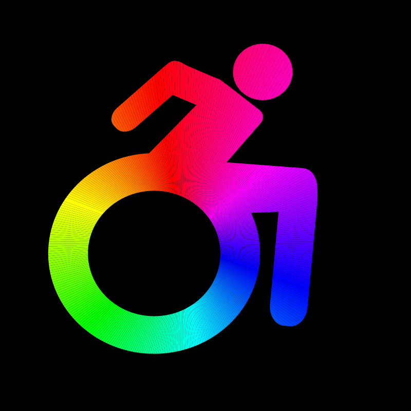 Gradient Wheelchair on Black