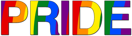 PRIDE Text in Rainbow Shading
