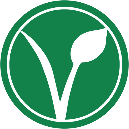 Vegan V in Green with Double Circle (White Background)
