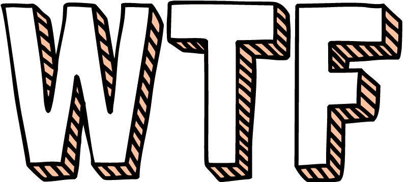 WTF 3D Text (White/Orange)