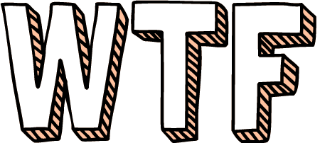 WTF 3D Text (White/Orange)