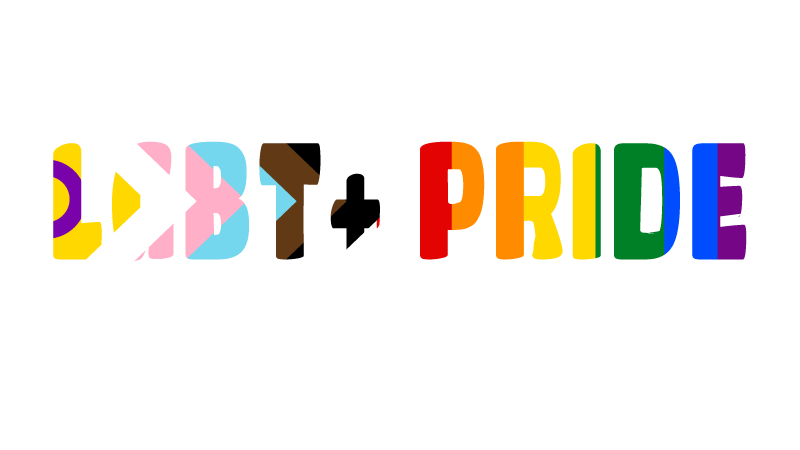 Progress Pride Flag LGBT+ Text