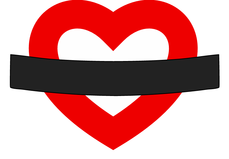 Red Heart & Black Tube Sign (Underground Style)