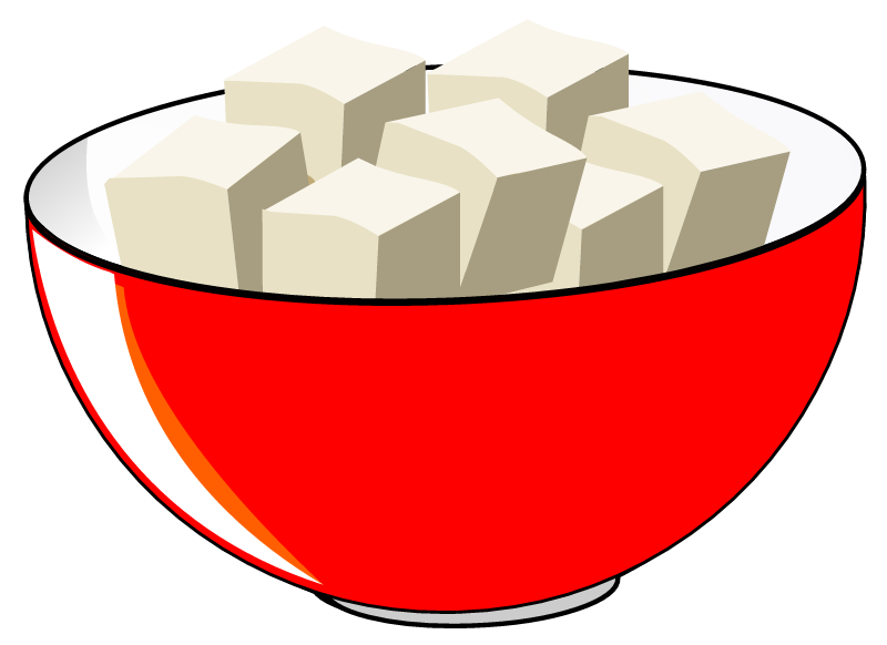 Red Bowl with Chinese Tofu