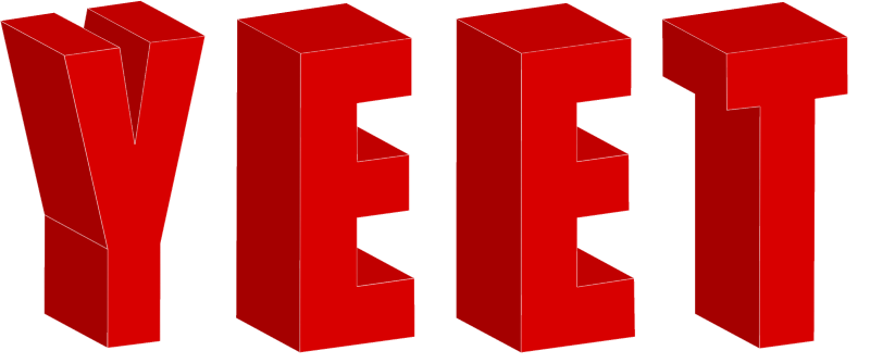 Yeet Wordart in Red (3D)