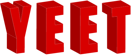 Yeet Wordart in Red (3D)