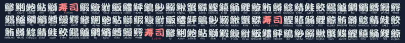 Sushi Banner with Japanese Text