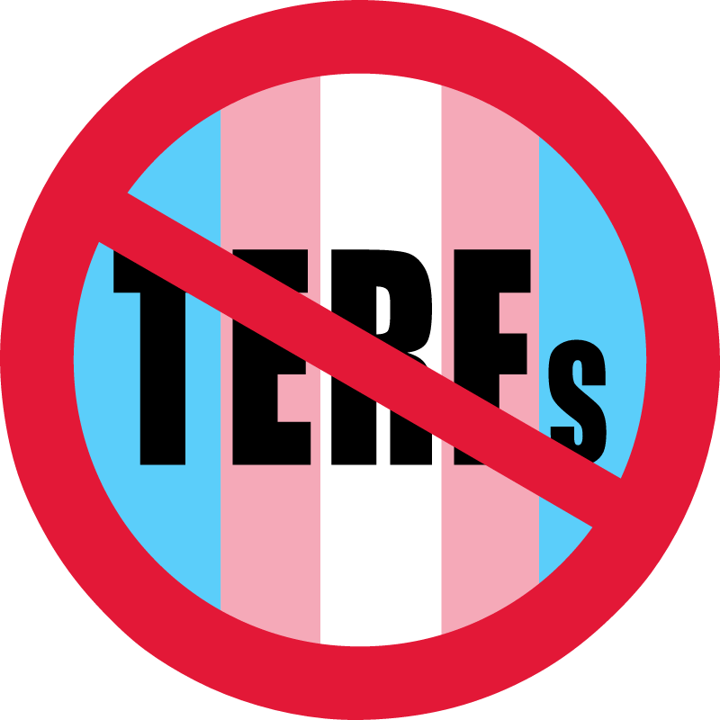 No TERFs Trans Flag Warning Sign