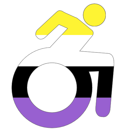 Non-Binary Wheelchair Flag (Black Border)