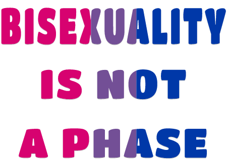 Bisexuality: Not a Phase Slogan (Flag Colors)