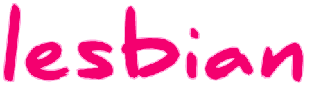 Lesbian Text in Pink with Outline