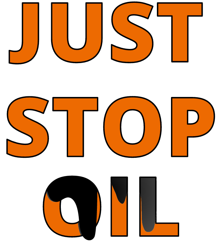 Just Stop Oil Wordart (Orange with Drips)