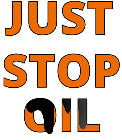 Just Stop Oil Wordart (Orange with Drips)