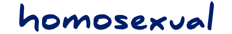 Homosexual Word in Script (Navy Blue)