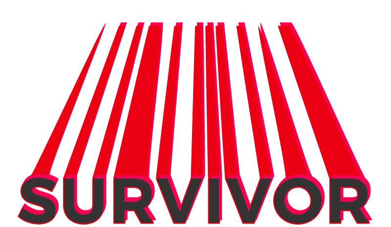 Survivor 3D Wordart (Red & Black Stretched)