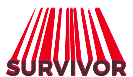 Survivor 3D Wordart (Red & Black Stretched)