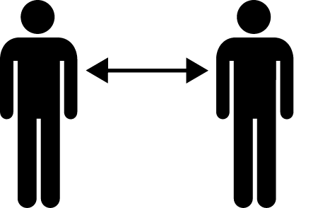 Social Distancing 2m Gap (Silhouettes & Arrows)
