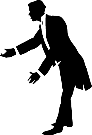 Man Explaining in Formalwear (Black & White)