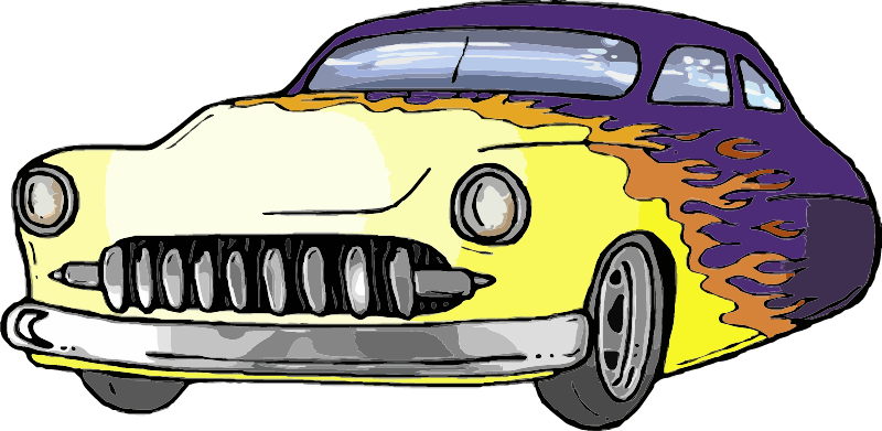Vintage American Car – Yellow Purple