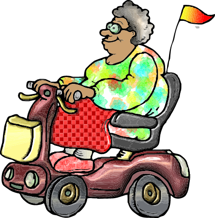 Black Lady on Mobility Scooter