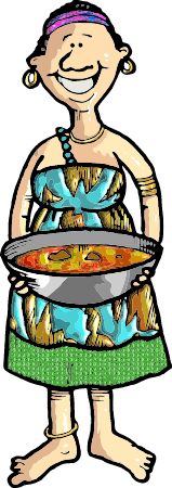 African Woman Cook with Traditional Dish