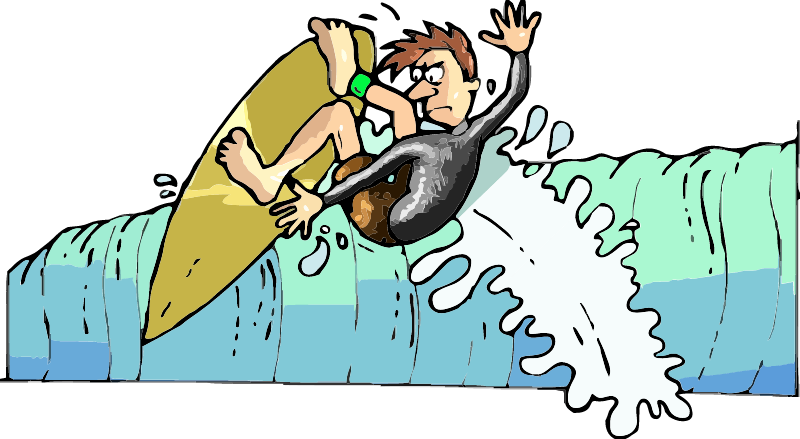 Surfer Riding a Wave