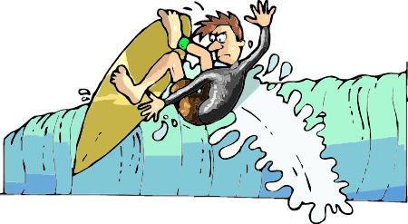 Surfer Riding a Wave