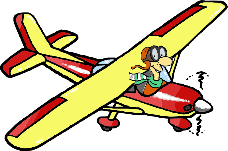 Man Flying Red & Yellow Plane