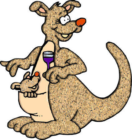 Kangaroo with Joey & Wine