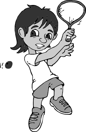 Boy Playing Squash (Cartoon)