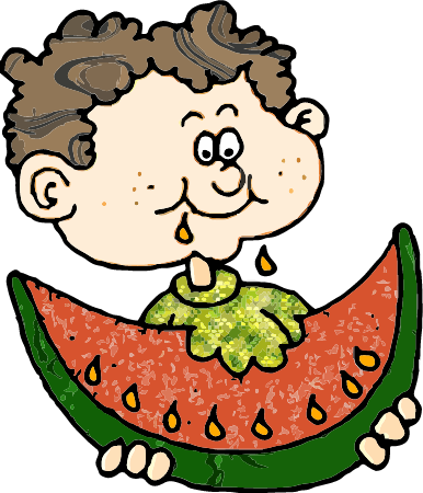 Boy Eating Watermelon (Tablet Drawing)