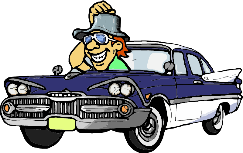 Studebaker Car with Cartoon Character