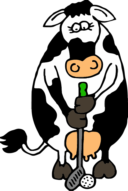 Cow Playing Golf