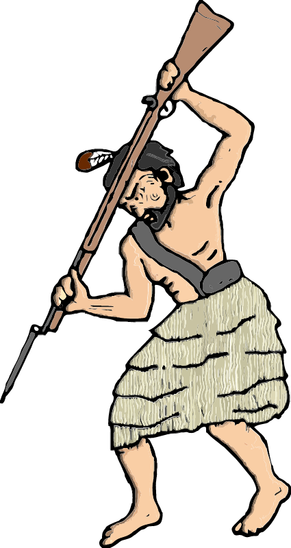 Early Maori Warrior with Rifle