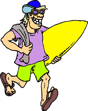 Surfer Walking to Beach