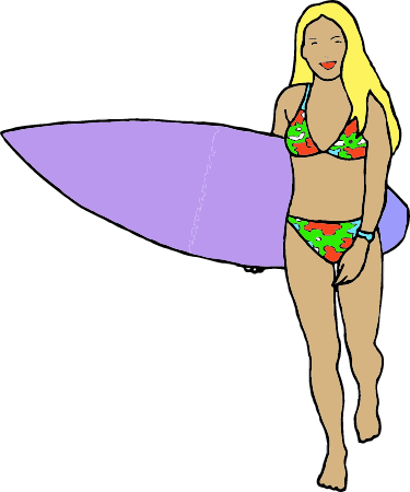 Surfer Girl with Board