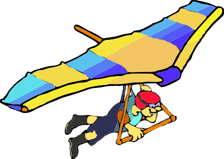 Man Riding a Hang Glider