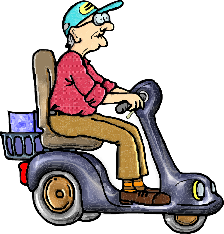 Old Man on Mobility Scooter