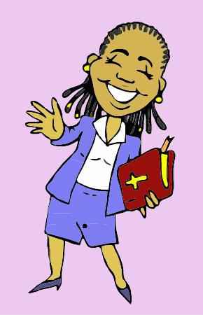 Woman Praising Lord (Cartoon)
