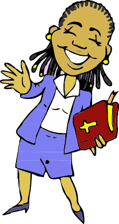 Woman Praising Lord (Cartoon)