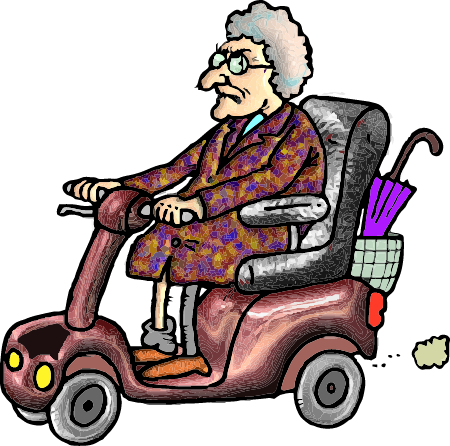 Grumpy Old Lady on Scooter