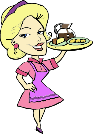 White Waitress with Tray
