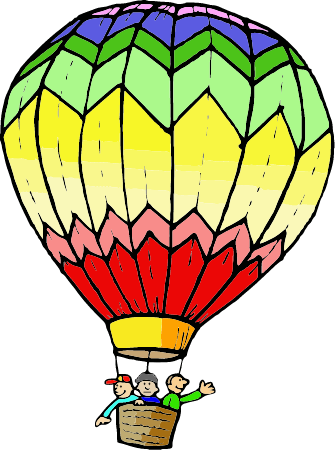 Hot Air Balloon - 3 Men Flying