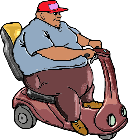 Big Man on Mobility Scooter