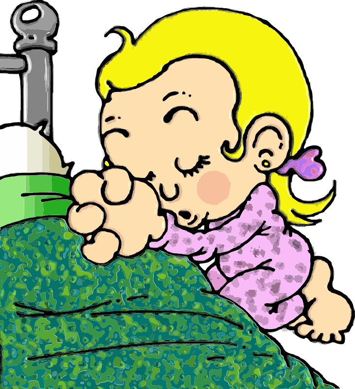 Girl Praying at Bed