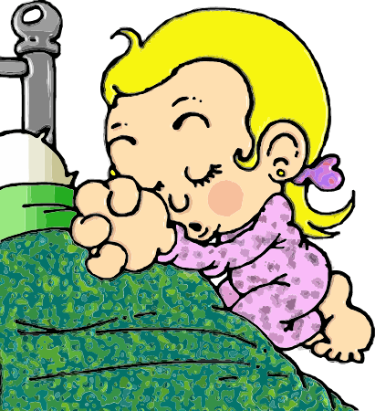 Girl Praying at Bed