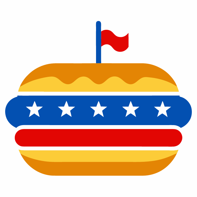 hot dog on bun vector illustration patriotic