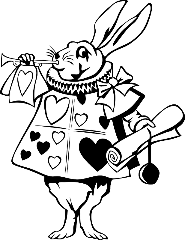 Rabbit from alice in wonderland - line art